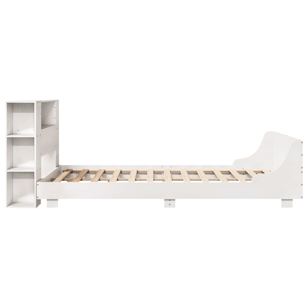 Bedframe zonder matras massief grenenhout wit 160x200 cm