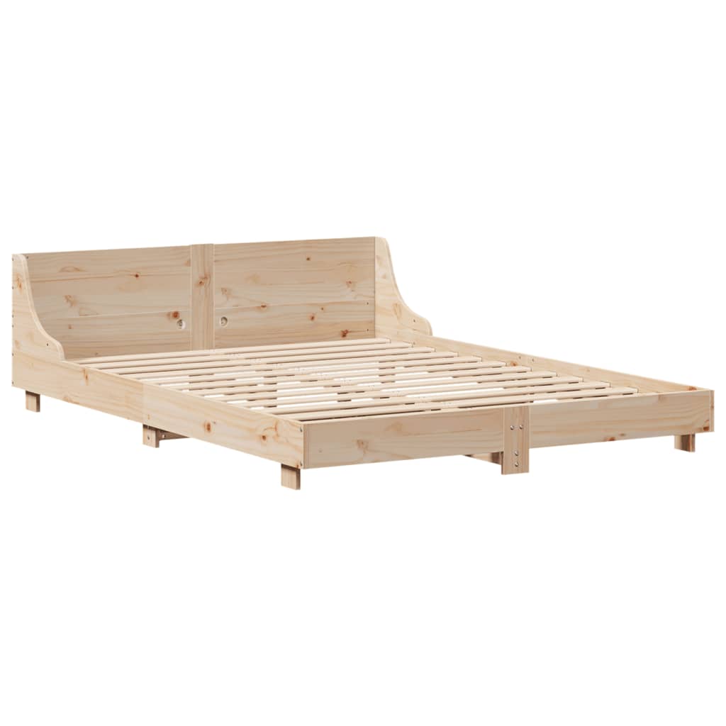 Bedframe zonder matras massief grenenhout 135x190 cm