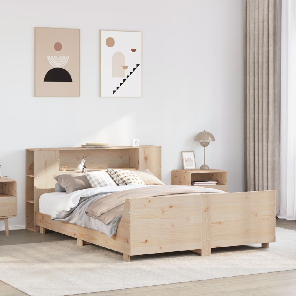 Bedframe zonder matras massief grenenhout 135x190 cm