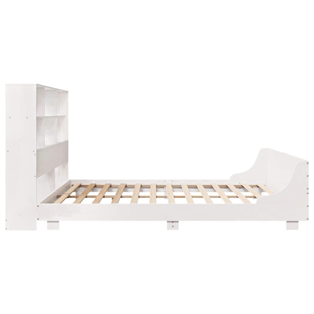 Bedframe zonder matras massief grenenhout wit 180x200 cm