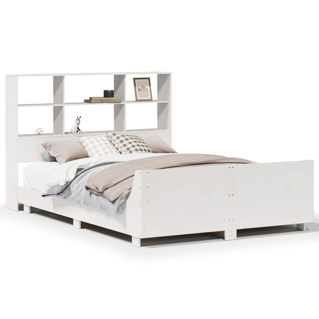 Bedframe zonder matras massief grenenhout wit 160x200 cm