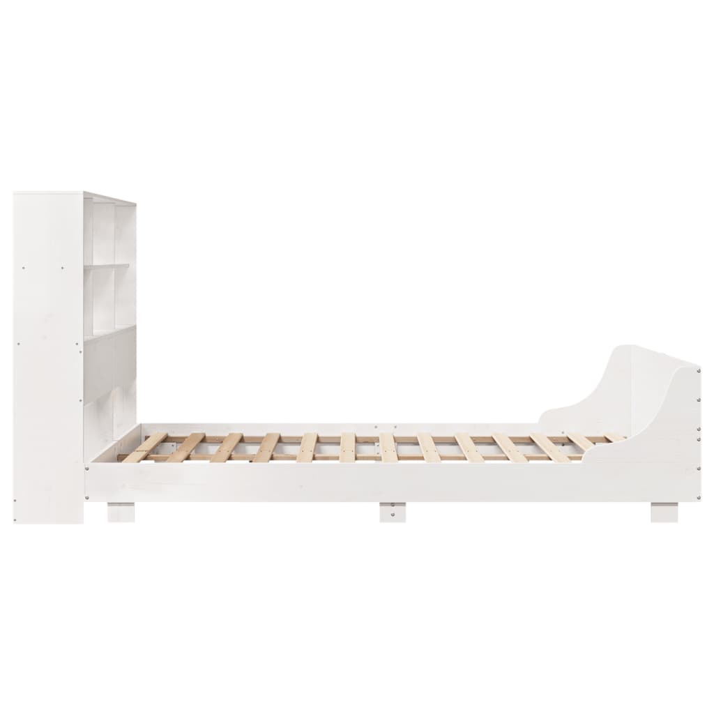 Bedframe zonder matras massief grenenhout wit 160x200 cm