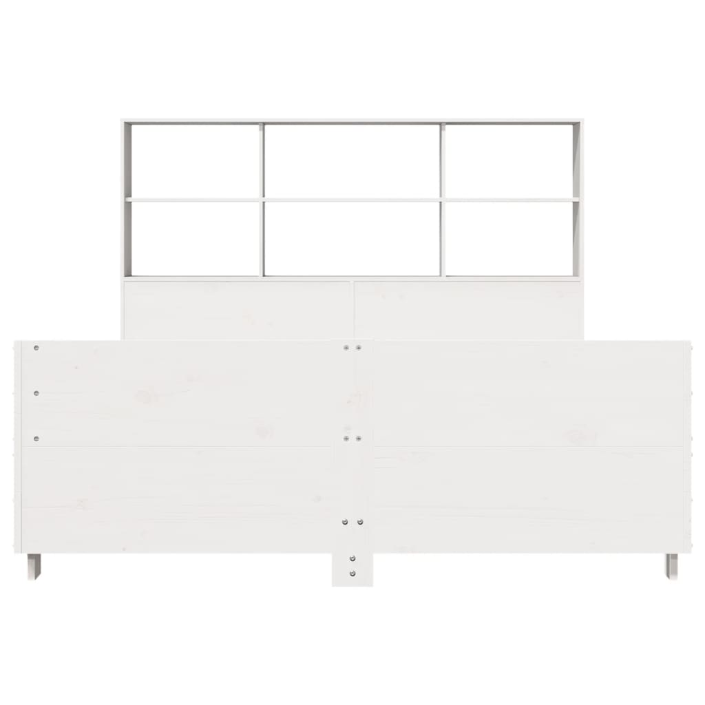 Bedframe zonder matras massief grenenhout wit 150x200 cm