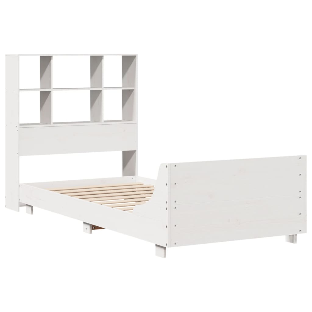 Bedframe zonder matras massief grenenhout wit 140x200 cm