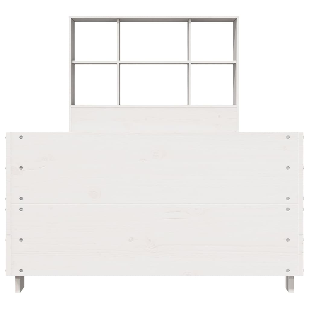 Bedframe zonder matras massief grenenhout wit 140x200 cm