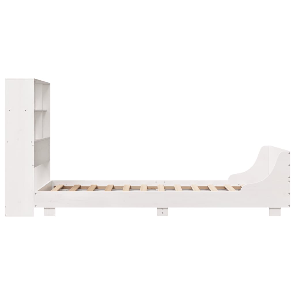 Bedframe zonder matras massief grenenhout wit 140x200 cm