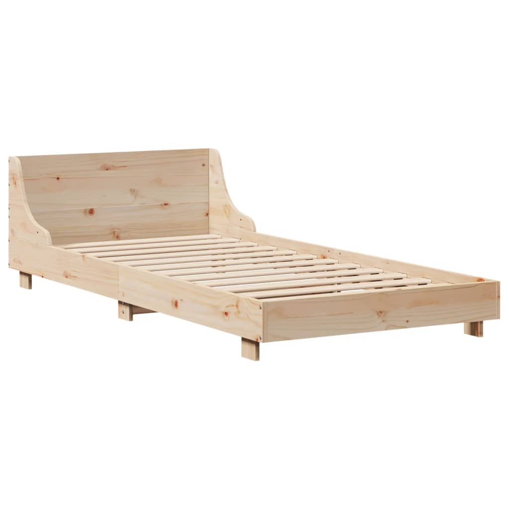 Bedframe zonder matras massief grenenhout 75x190 cm