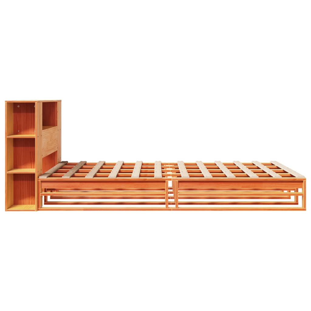 Bed met boekenkast zonder matras hout wasbruin 120x200 cm Bedden & bedframes | Creëer jouw Trendy Thuis | Gratis bezorgd & Retour | Trendy.nl