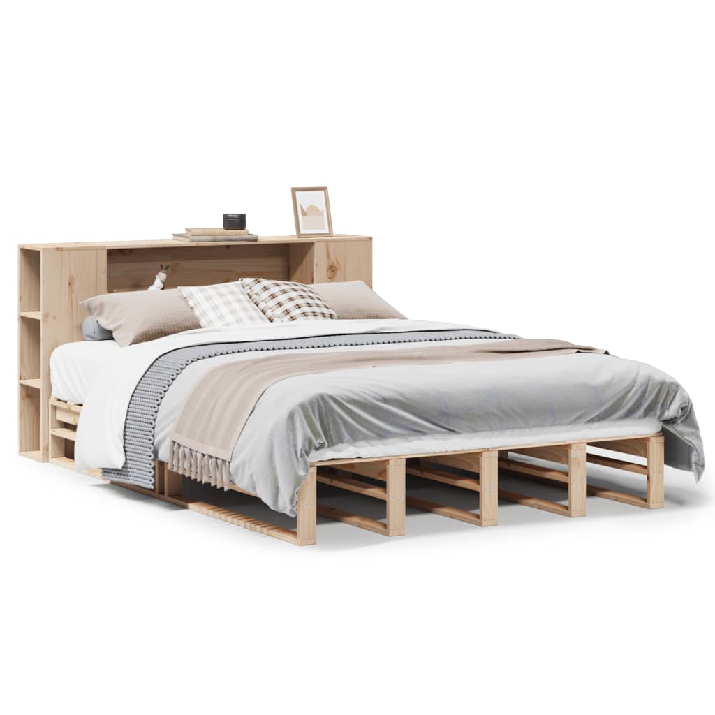 Bed met boekenkast zonder matras massief hout 150x200 cm Bedden & bedframes | Creëer jouw Trendy Thuis | Gratis bezorgd & Retour | Trendy.nl