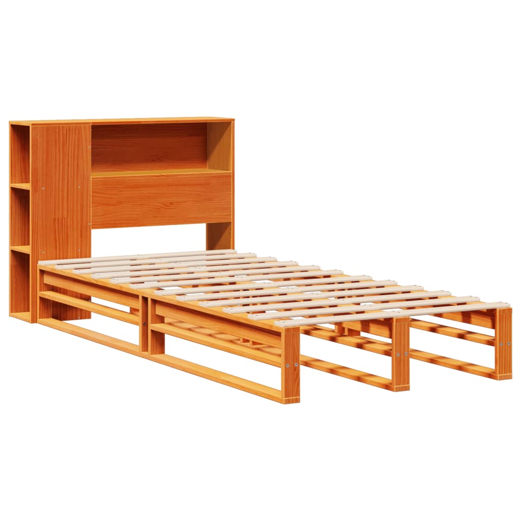 Bed met boekenkast zonder matras massief hout wasbruin 75x190cm Bedden & bedframes | Creëer jouw Trendy Thuis | Gratis bezorgd & Retour | Trendy.nl