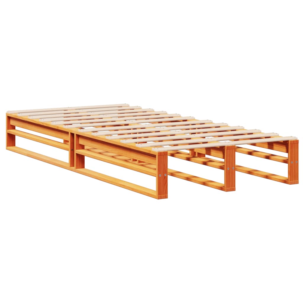 Bed met boekenkast zonder matras massief hout wasbruin 75x190cm Bedden & bedframes | Creëer jouw Trendy Thuis | Gratis bezorgd & Retour | Trendy.nl