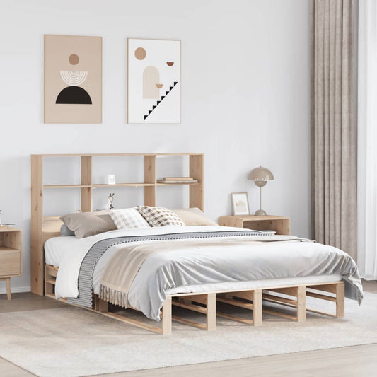 Bed met boekenkast zonder matras massief hout 120x200 cm Bedden & bedframes | Creëer jouw Trendy Thuis | Gratis bezorgd & Retour | Trendy.nl