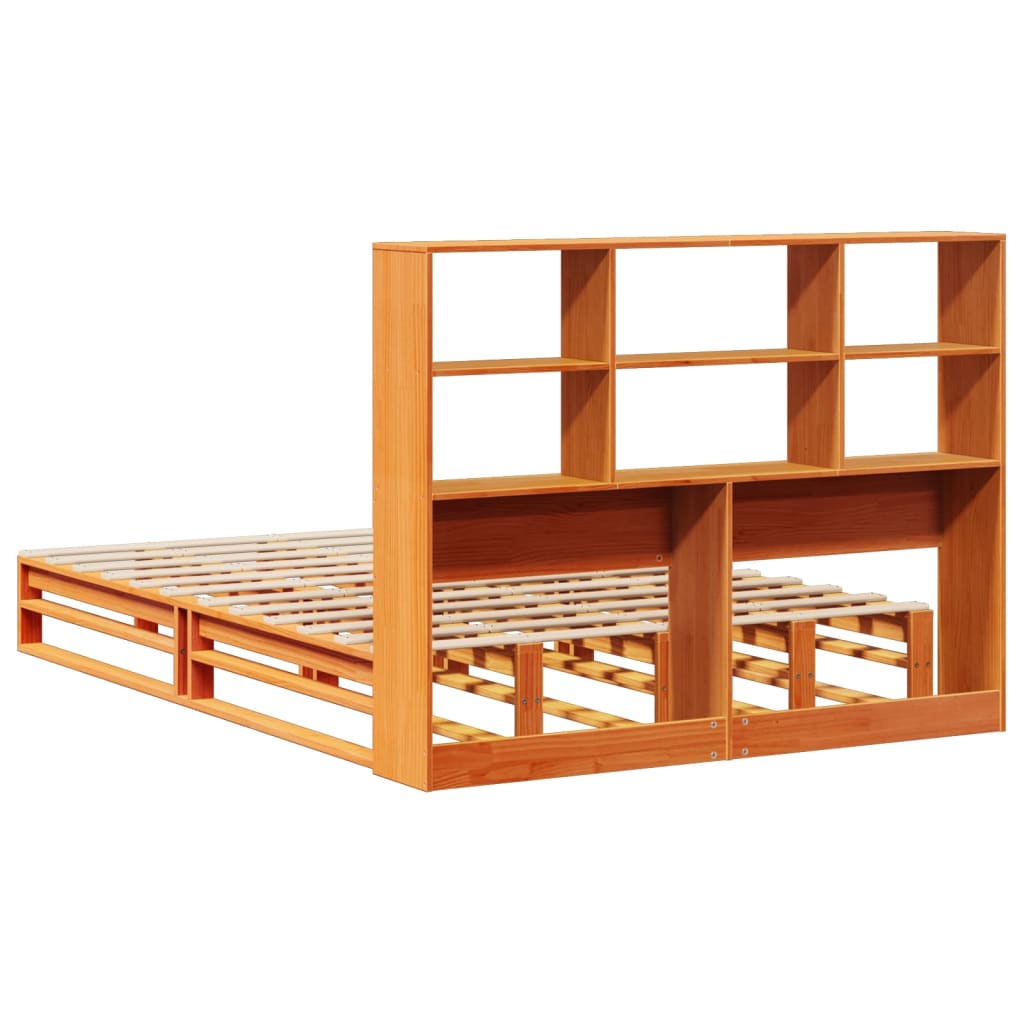 Bed met boekenkast zonder matras hout wasbruin 120x200 cm Bedden & bedframes | Creëer jouw Trendy Thuis | Gratis bezorgd & Retour | Trendy.nl