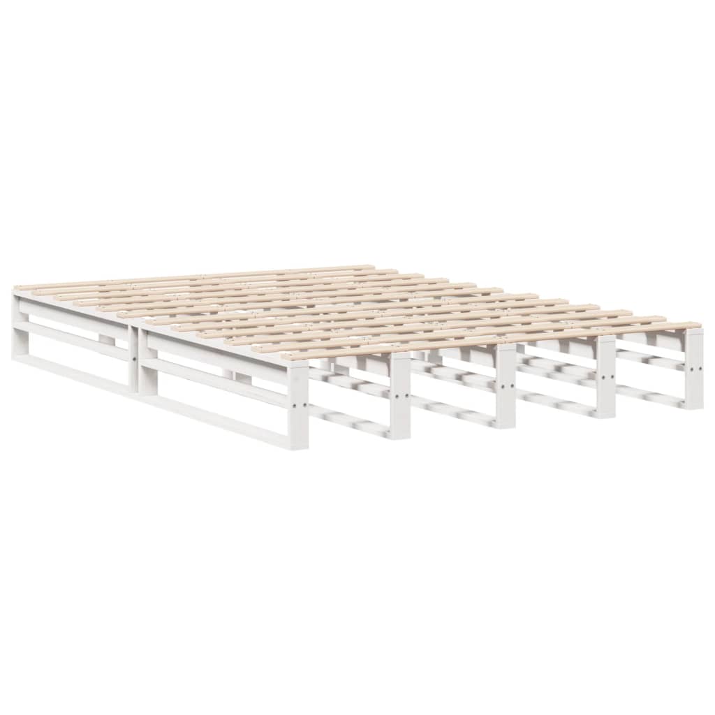 Bed met boekenkast zonder matras massief hout wit 150x200 cm Bedden & bedframes | Creëer jouw Trendy Thuis | Gratis bezorgd & Retour | Trendy.nl