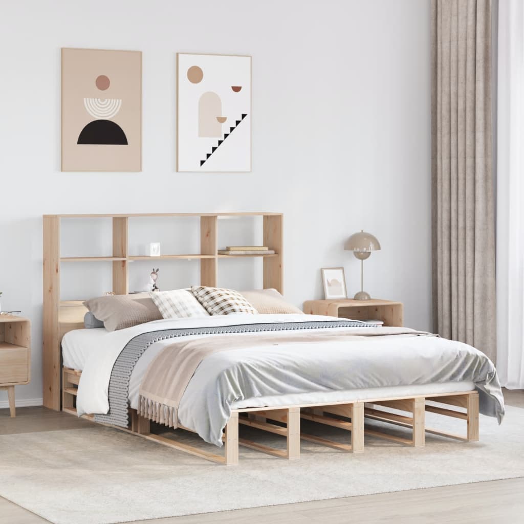 Bed met boekenkast zonder matras massief hout 160x200 cm Bedden & bedframes | Creëer jouw Trendy Thuis | Gratis bezorgd & Retour | Trendy.nl