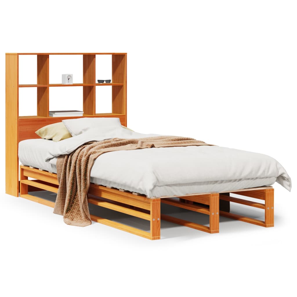 Bed met boekenkast zonder matras hout wasbruin 90x190 cm Bedden & bedframes | Creëer jouw Trendy Thuis | Gratis bezorgd & Retour | Trendy.nl