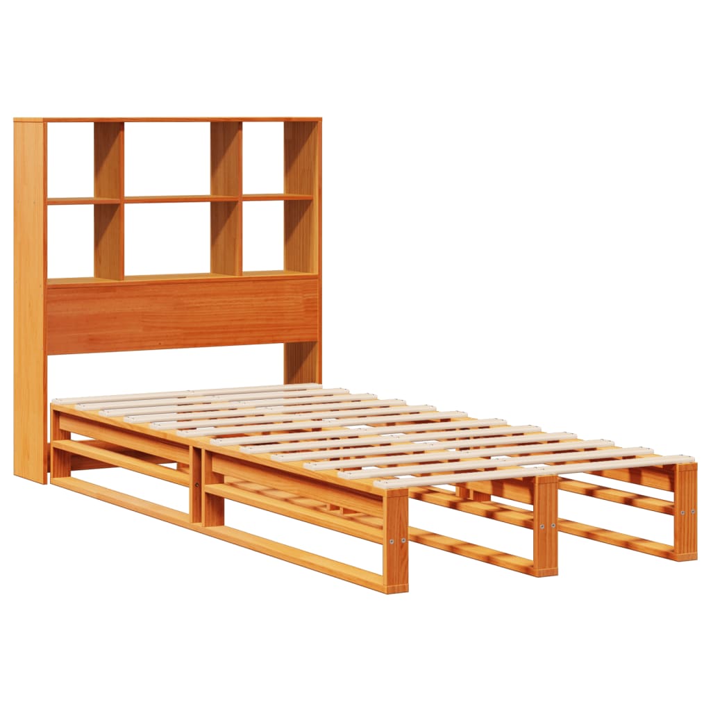 Bed met boekenkast zonder matras hout wasbruin 90x190 cm Bedden & bedframes | Creëer jouw Trendy Thuis | Gratis bezorgd & Retour | Trendy.nl