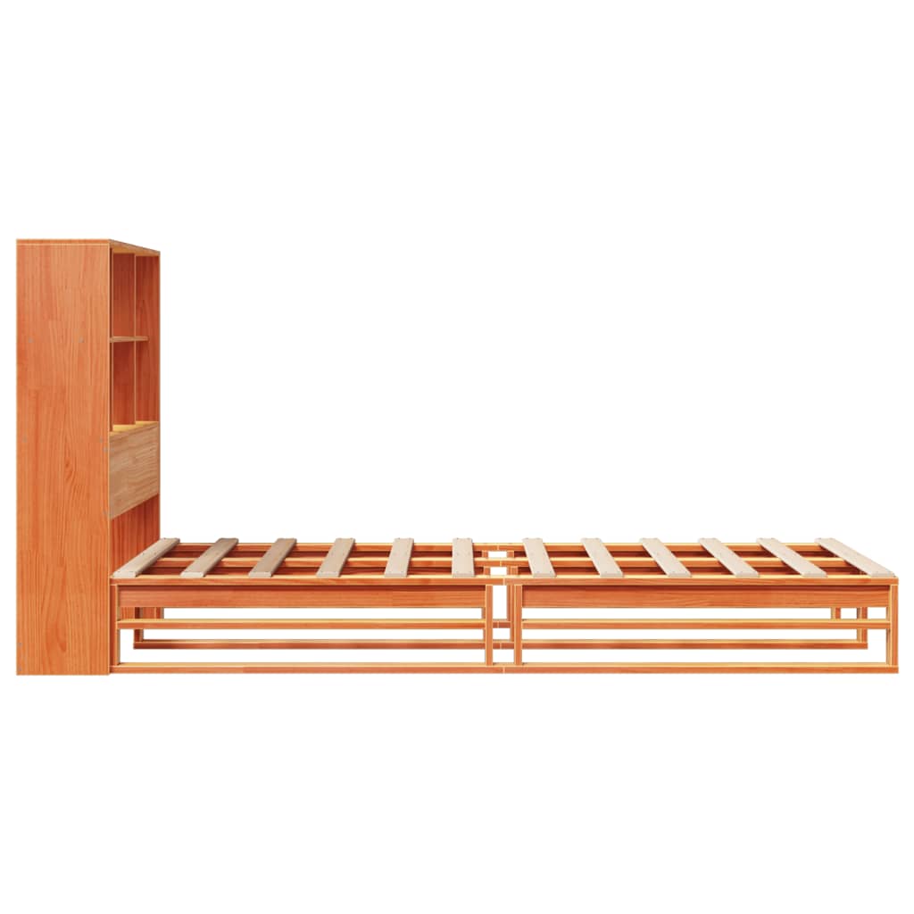 Bed met boekenkast zonder matras hout wasbruin 90x190 cm Bedden & bedframes | Creëer jouw Trendy Thuis | Gratis bezorgd & Retour | Trendy.nl