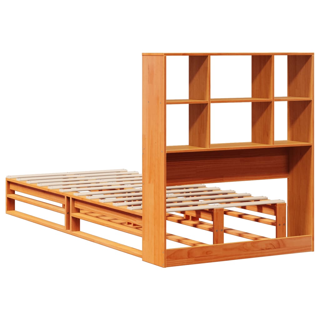 Bed met boekenkast zonder matras hout wasbruin 90x190 cm Bedden & bedframes | Creëer jouw Trendy Thuis | Gratis bezorgd & Retour | Trendy.nl