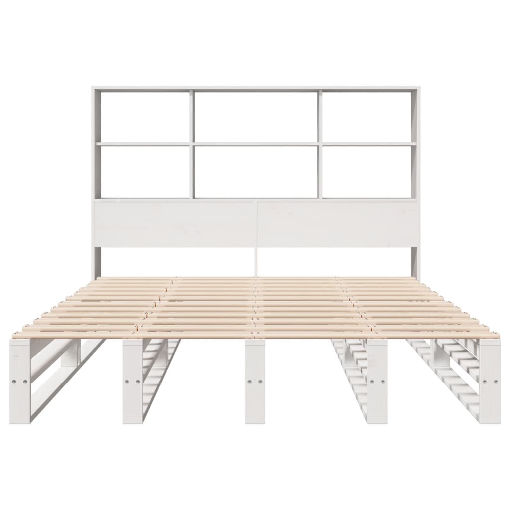 Bed met boekenkast zonder matras massief hout wit 140x190 cm Bedden & bedframes | Creëer jouw Trendy Thuis | Gratis bezorgd & Retour | Trendy.nl