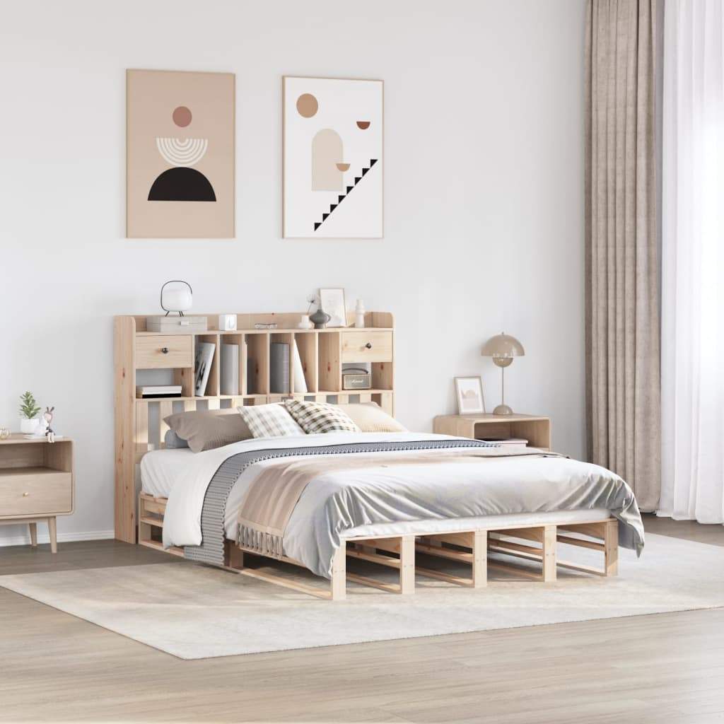 Bed met boekenkast zonder matras massief grenenhout 140x200 cm Bedden & bedframes | Creëer jouw Trendy Thuis | Gratis bezorgd & Retour | Trendy.nl