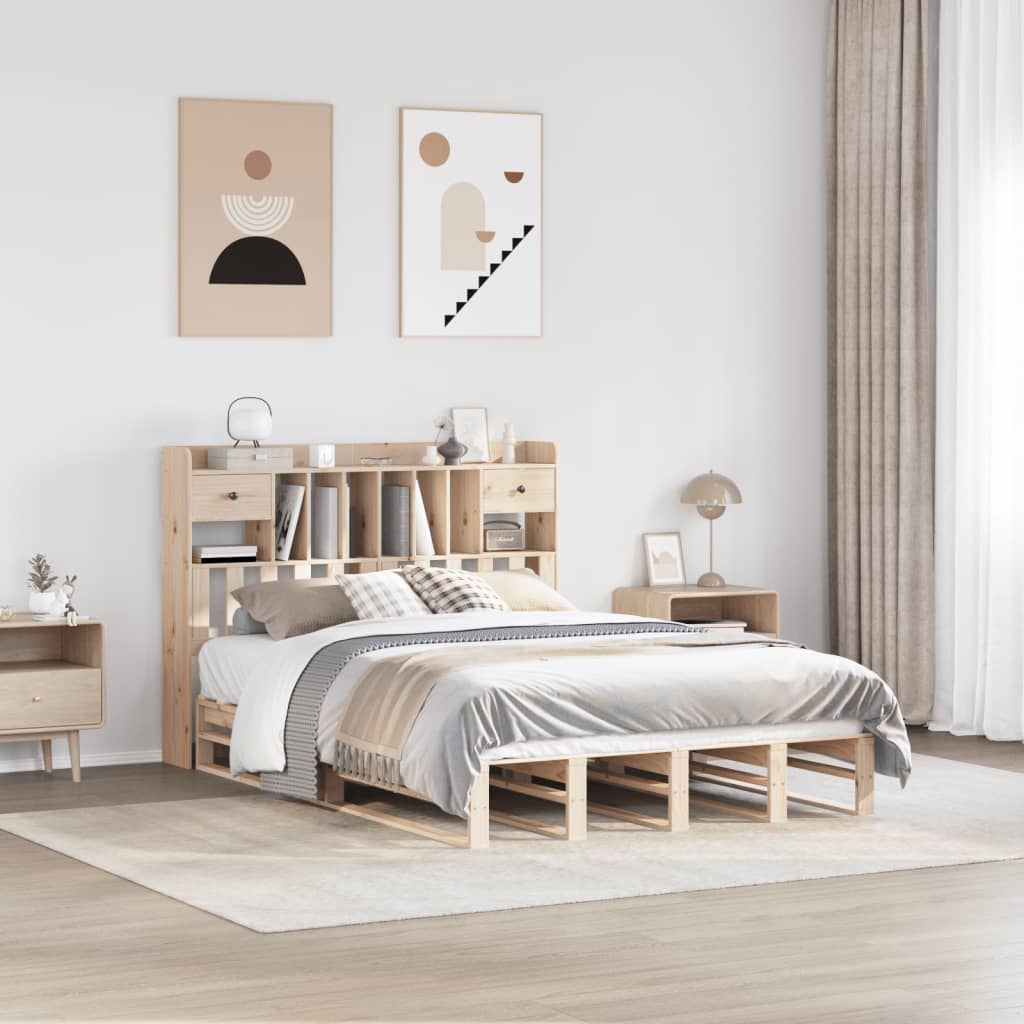 Bed met boekenkast zonder matras massief grenenhout 150x200 cm Bedden & bedframes | Creëer jouw Trendy Thuis | Gratis bezorgd & Retour | Trendy.nl