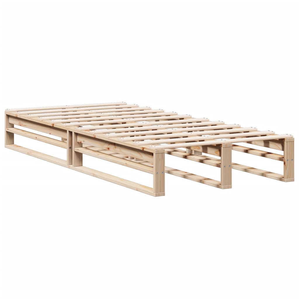 Bed met boekenkast zonder matras massief grenenhout 90x190 cm