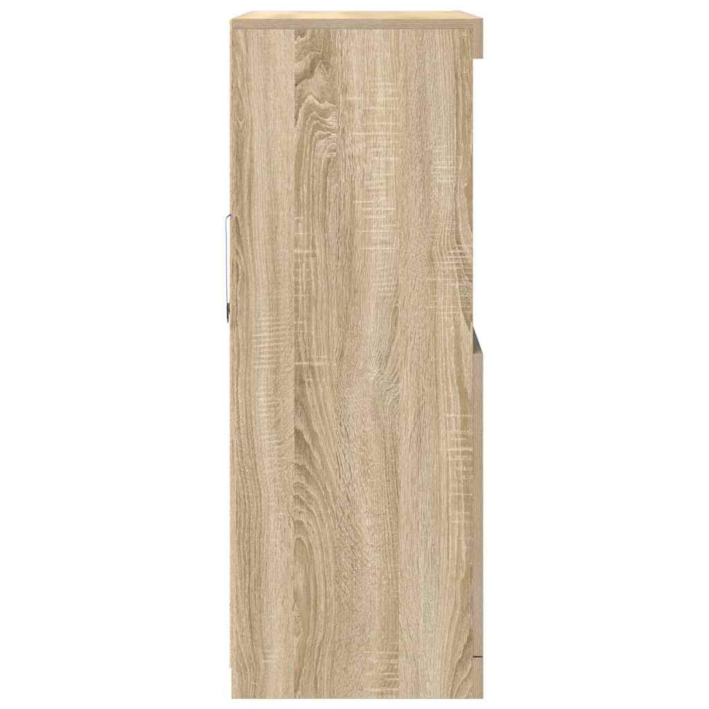 Dressoir 81x37x100 cm bewerkt hout sonoma eikenkleurig