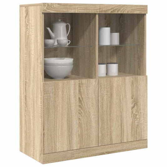 Dressoir 81x37x100 cm bewerkt hout sonoma eikenkleurig