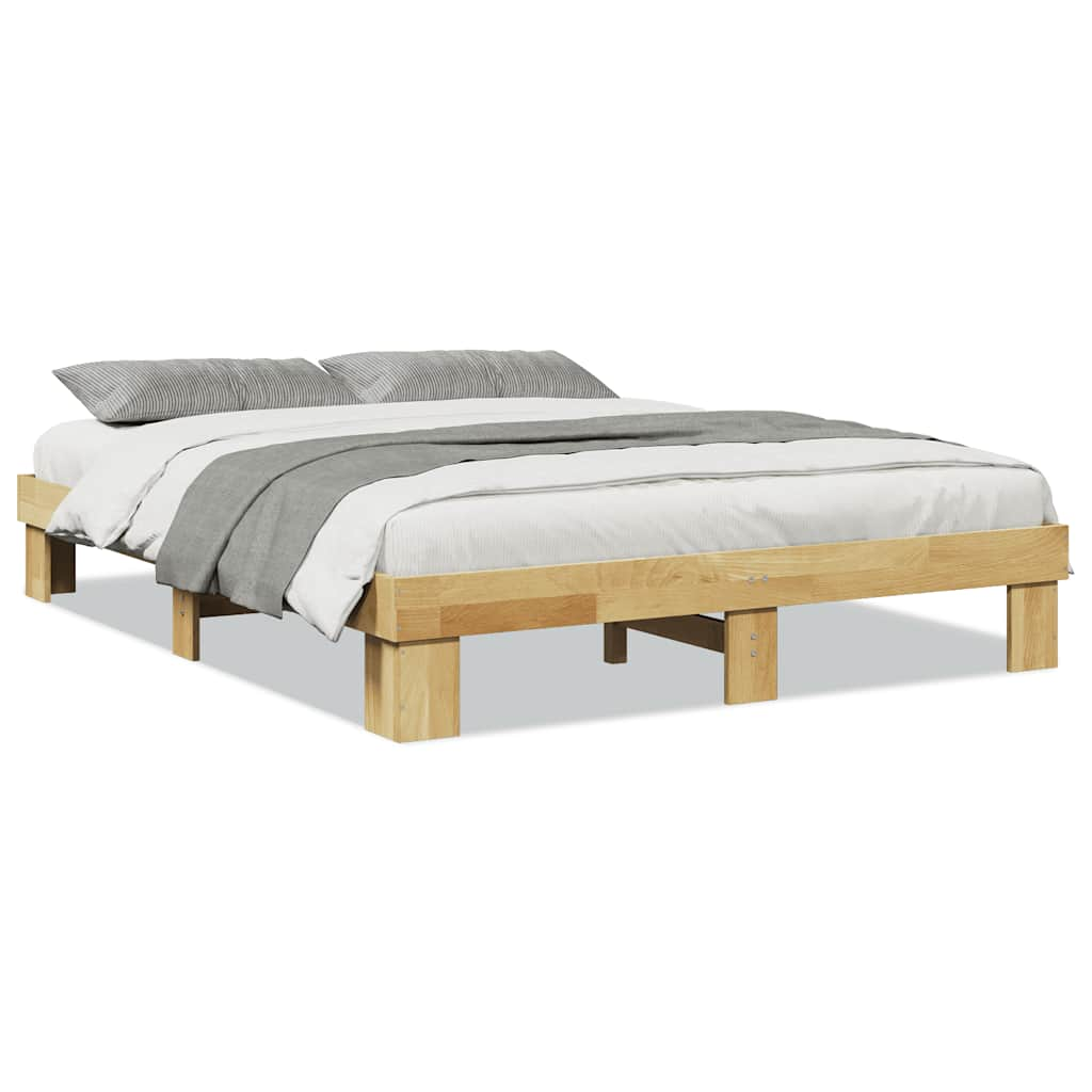 Bedframe zonder matras 140x200 cm massief hout eiken