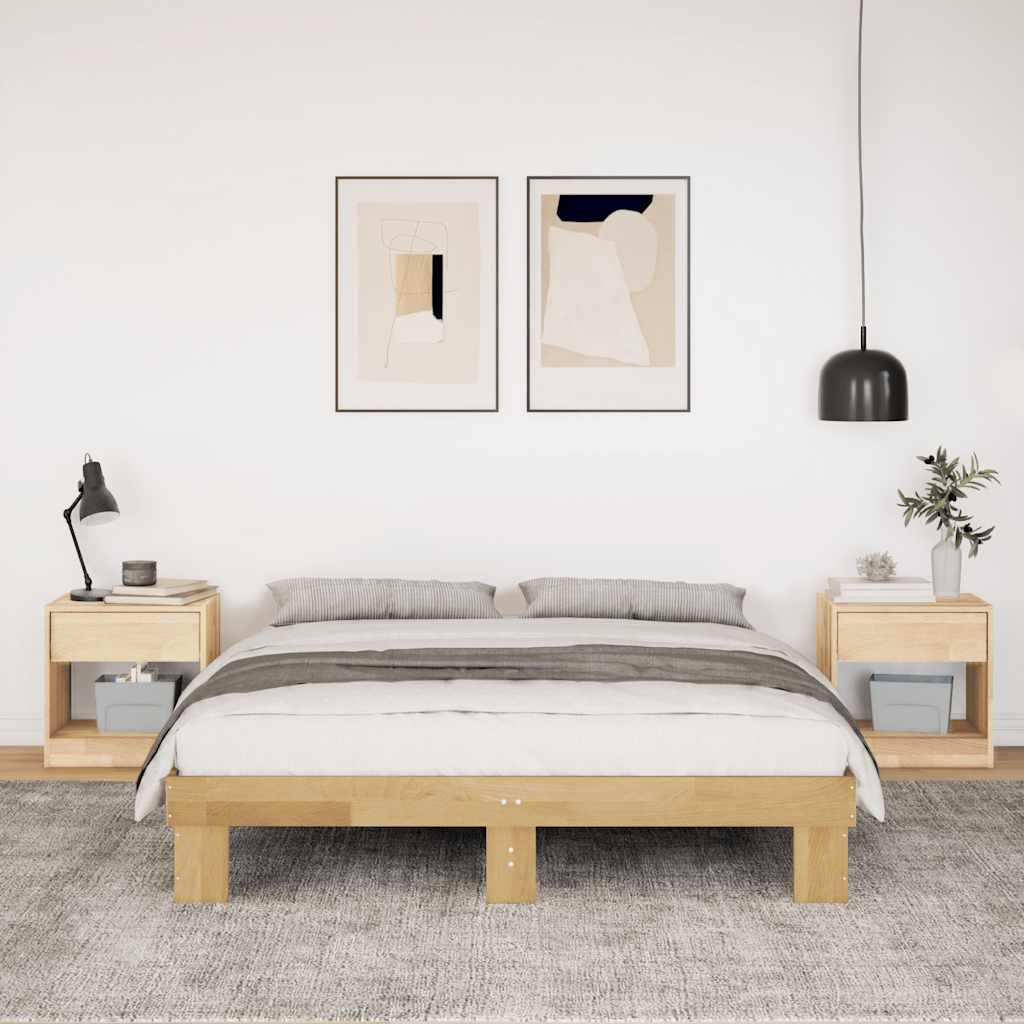 Bedframe zonder matras 140x200 cm massief hout eiken