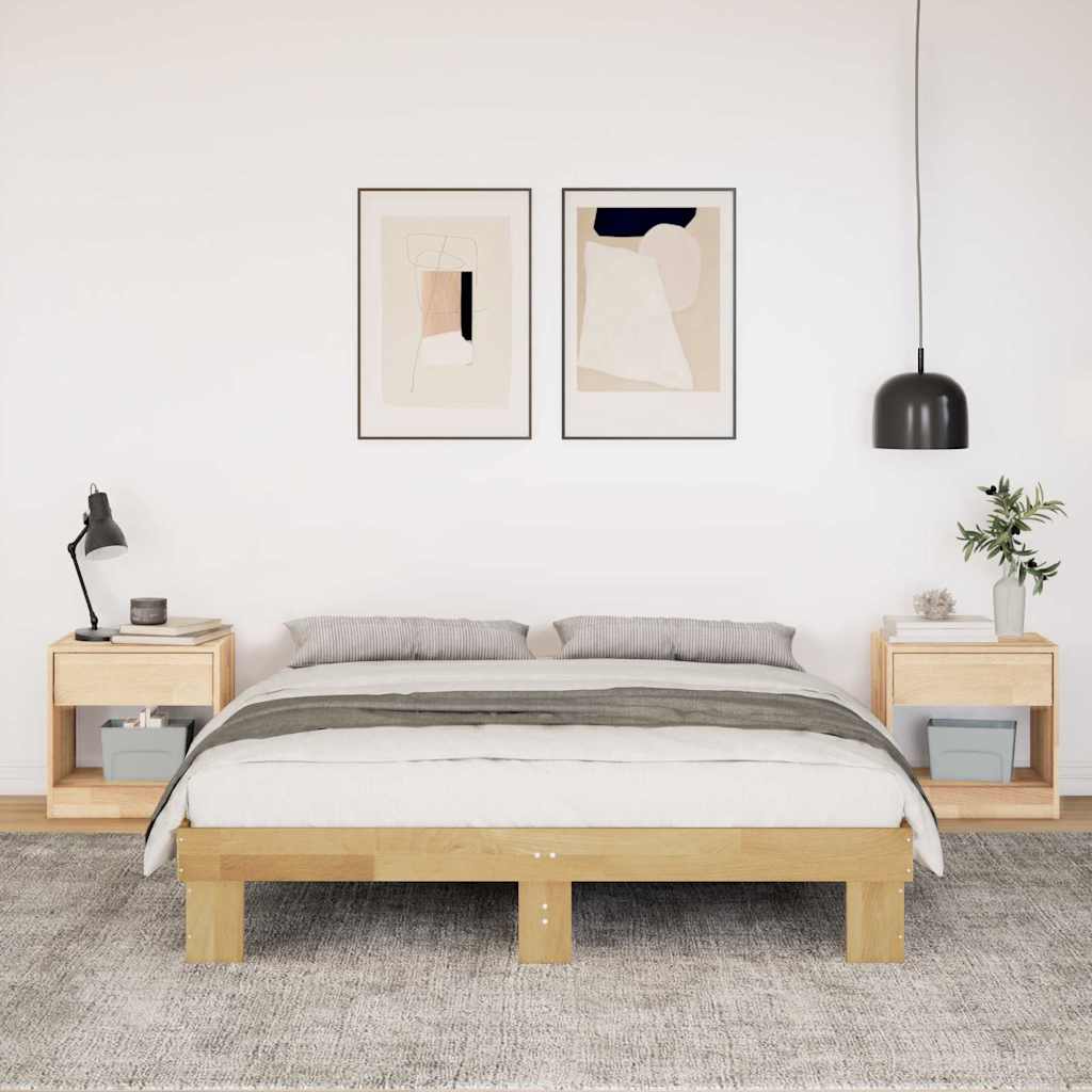 Bedframe zonder matras 150x200 cm massief hout eiken