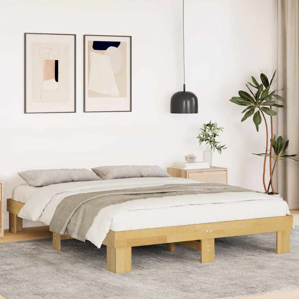 Bedframe zonder matras 150x200 cm massief hout eiken