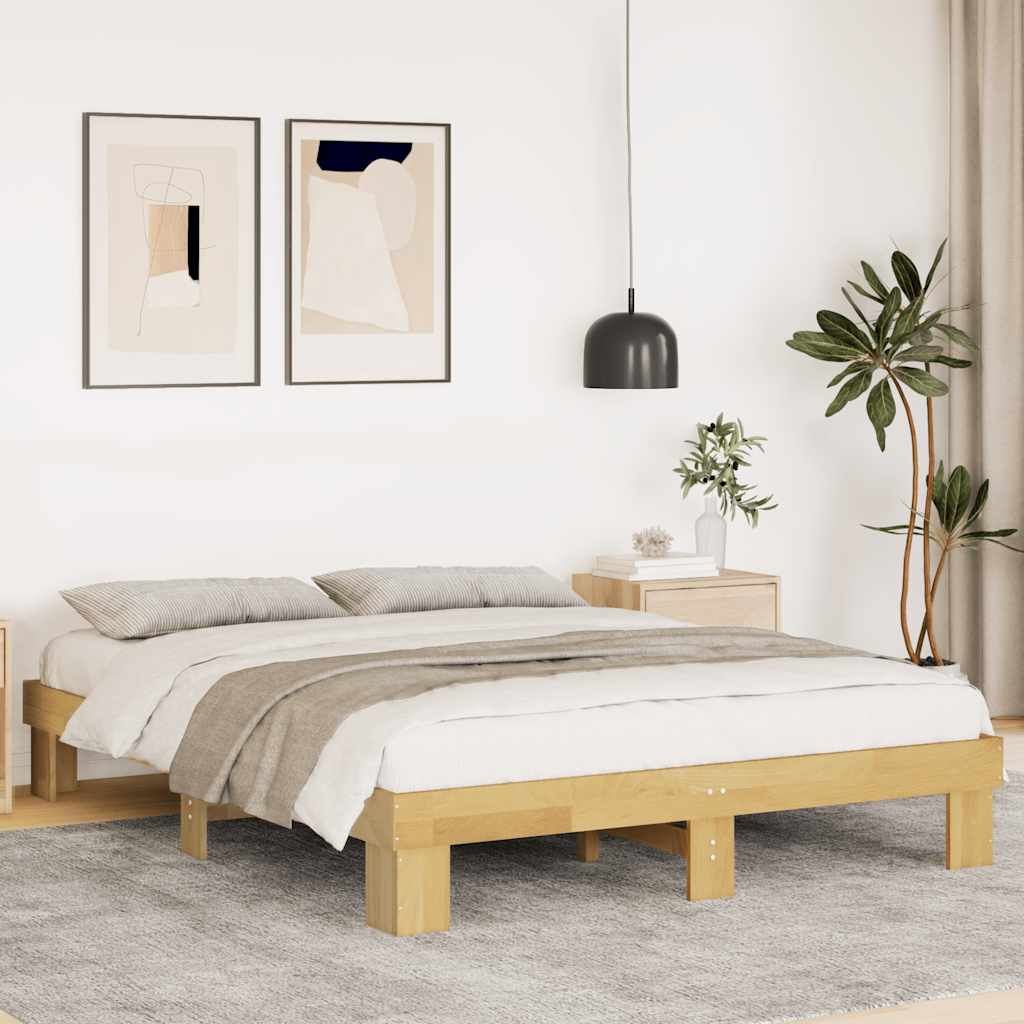 Bedframe zonder matras 160x200 cm massief hout eiken