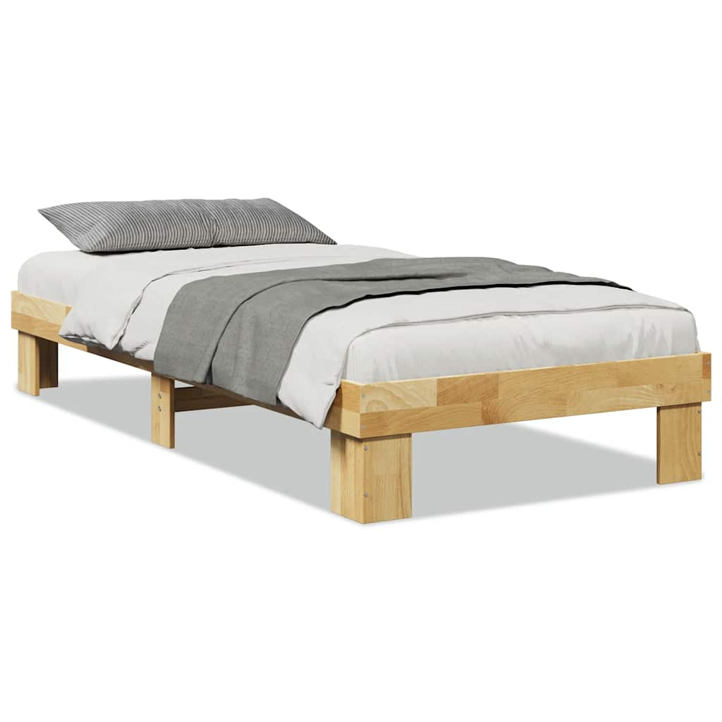 Bedframe zonder matras 75x190 cm massief hout eiken