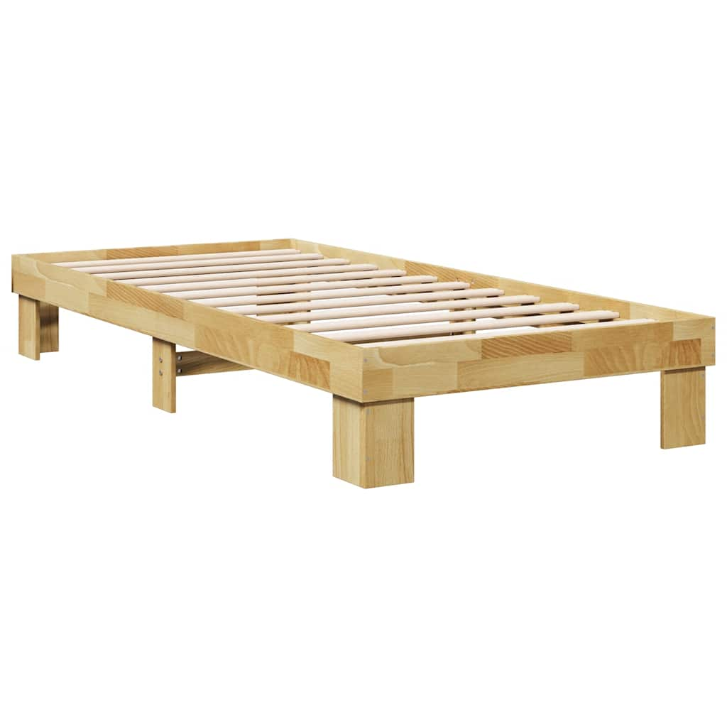 Bedframe zonder matras 75x190 cm massief hout eiken