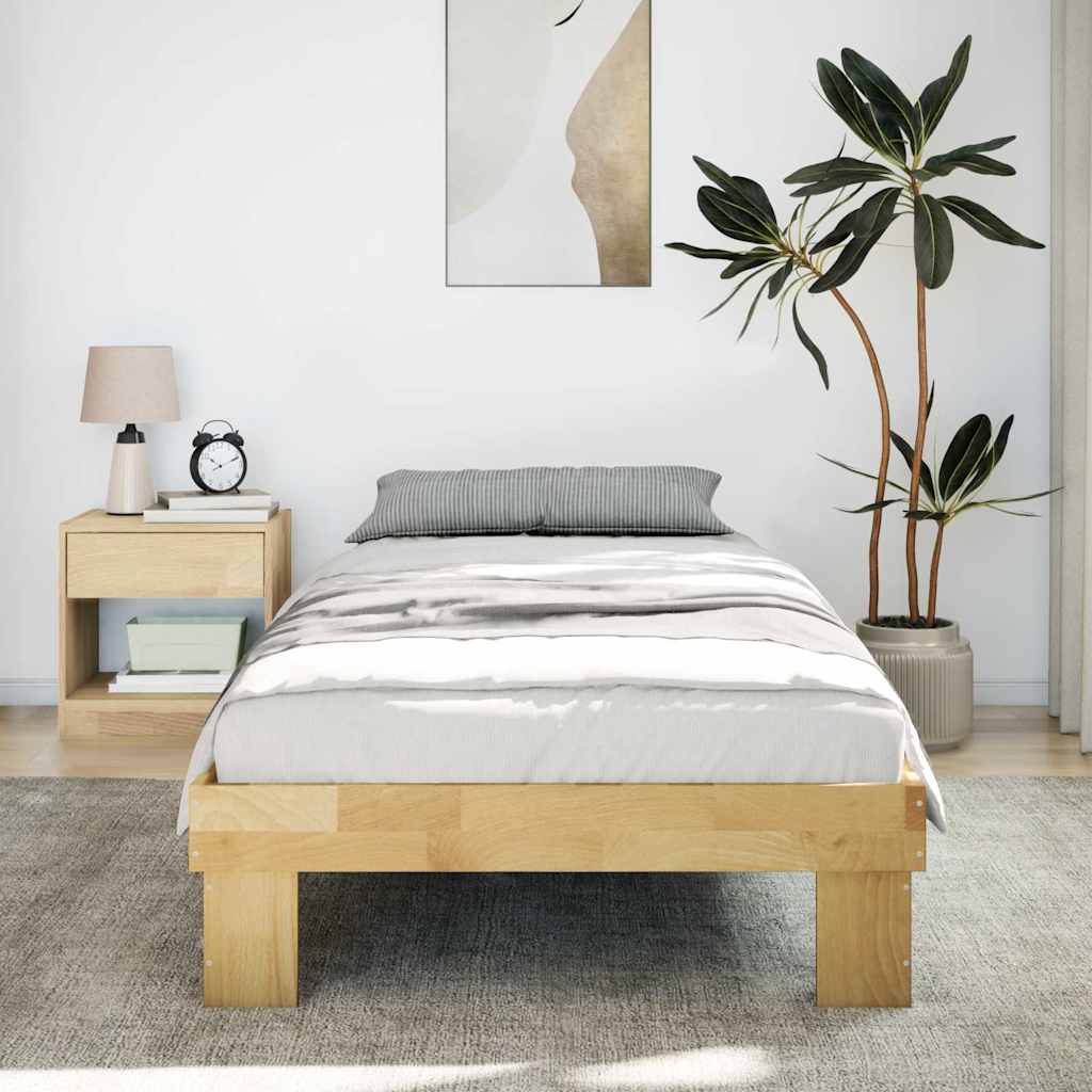 Bedframe zonder matras 75x190 cm massief hout eiken