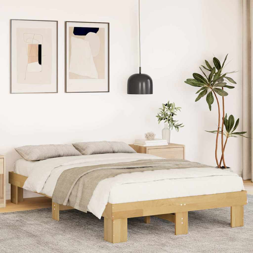 Bedframe zonder matras 120x190 cm massief hout eiken