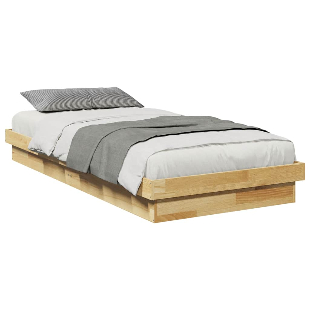 Bedframe zonder matras 75x190 cm massief hout eiken