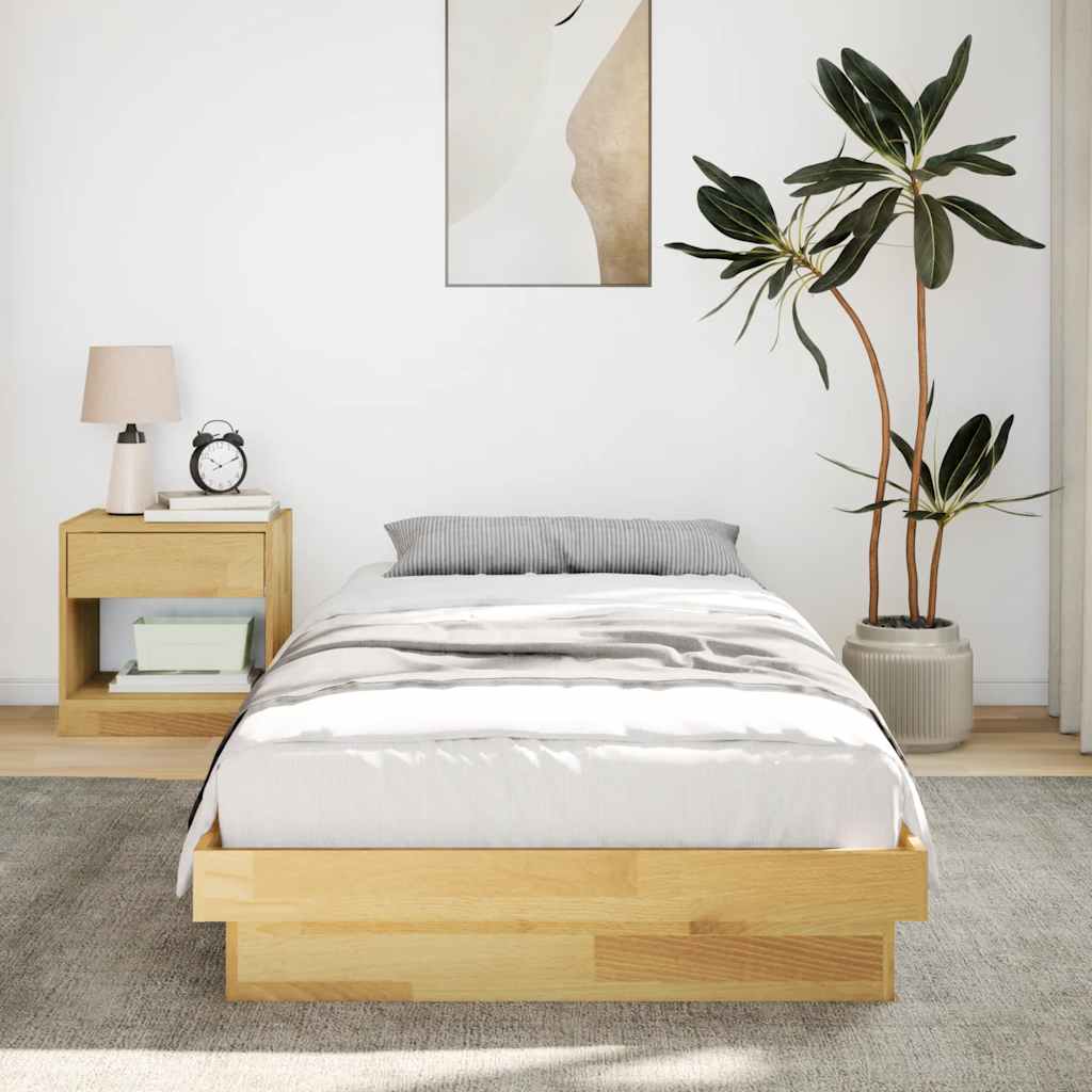 Bedframe zonder matras 75x190 cm massief hout eiken