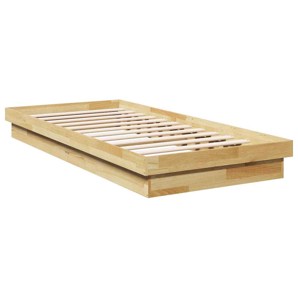 Bedframe zonder matras 75x190 cm massief hout eiken