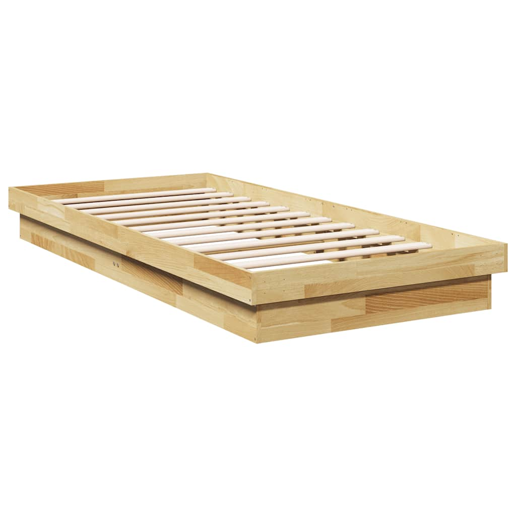 Bedframe zonder matras 75x190 cm massief hout eiken