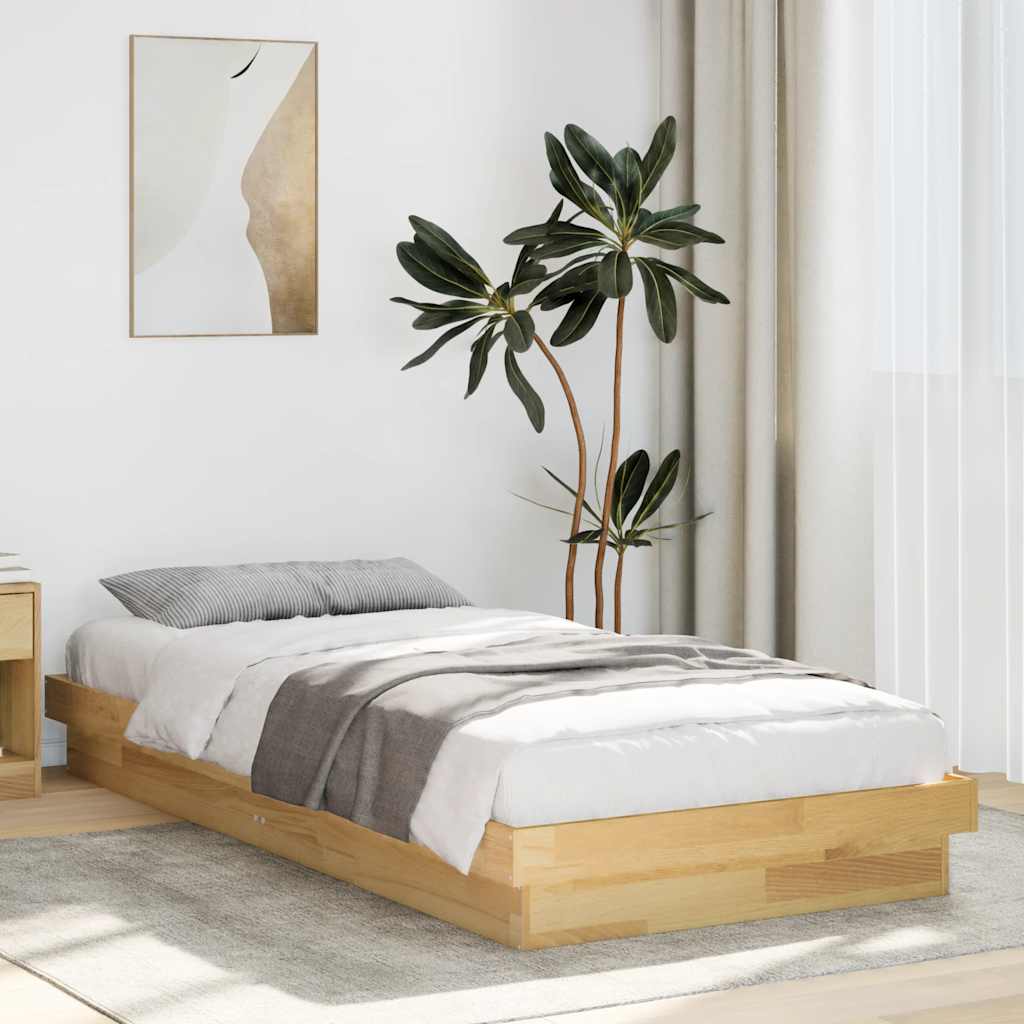 Bedframe zonder matras 75x190 cm massief hout eiken