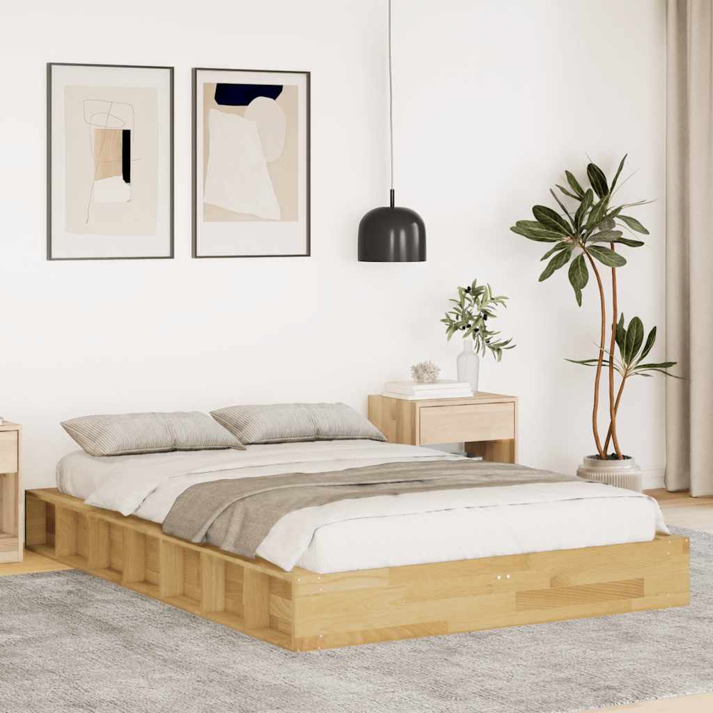 Bedframe zonder matras 120x200 cm massief hout eiken