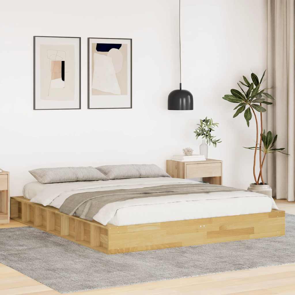 Bedframe zonder matras 140x200 cm massief hout eiken