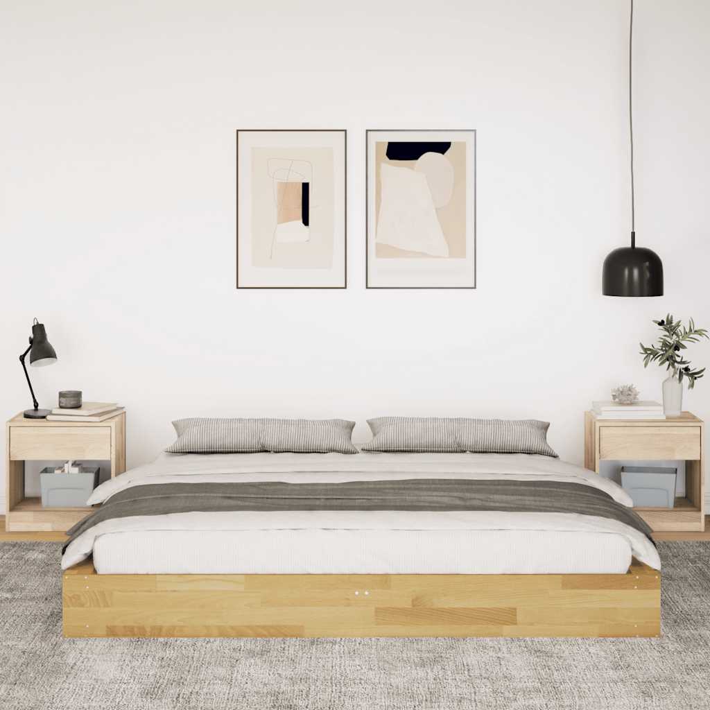 Bedframe zonder matras 180x200 cm massief hout eiken