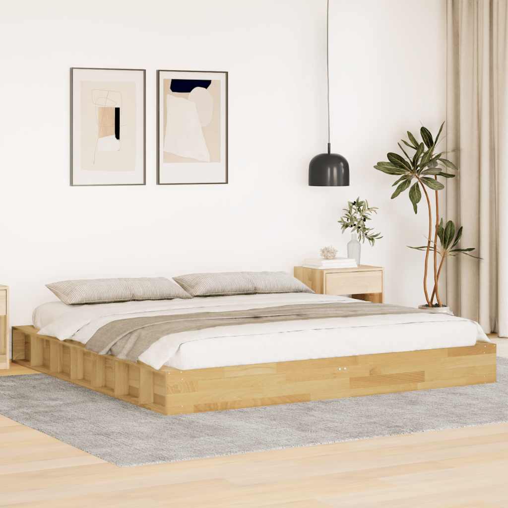 Bedframe zonder matras 180x200 cm massief hout eiken