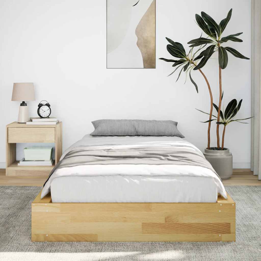 Bedframe zonder matras 75x190 cm massief hout eiken