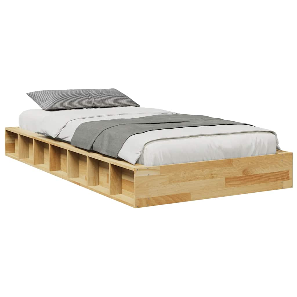 Bedframe zonder matras 75x190 cm massief hout eiken