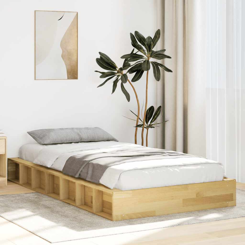 Bedframe zonder matras 75x190 cm massief hout eiken